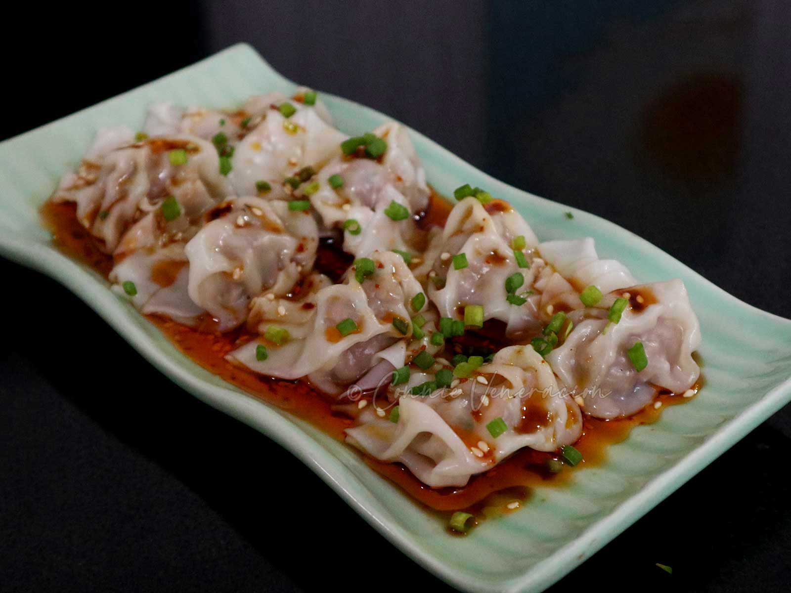 Wontons in Sichuan chili oil
