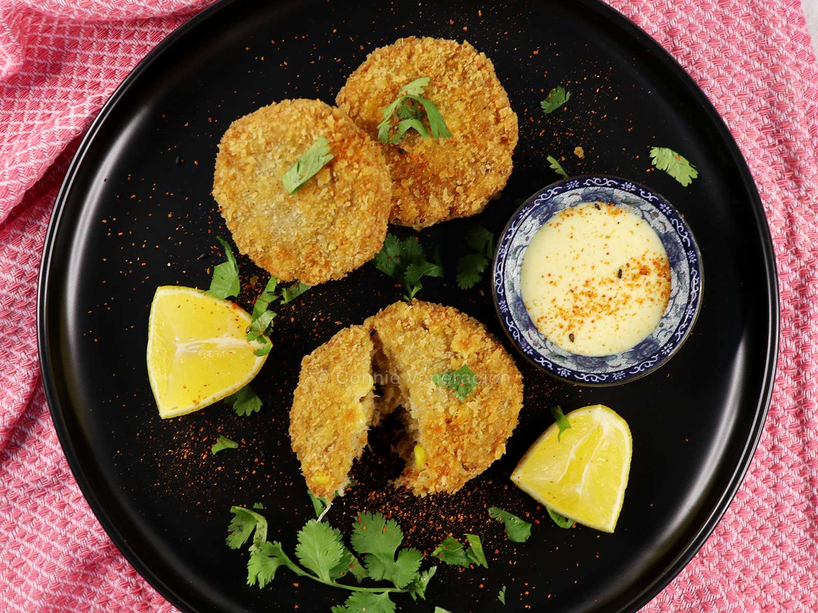 Crab cakes, Japanese-style (crab furai)
