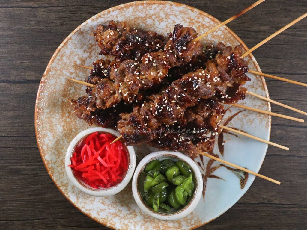 Korean-style grilled beef skewers

