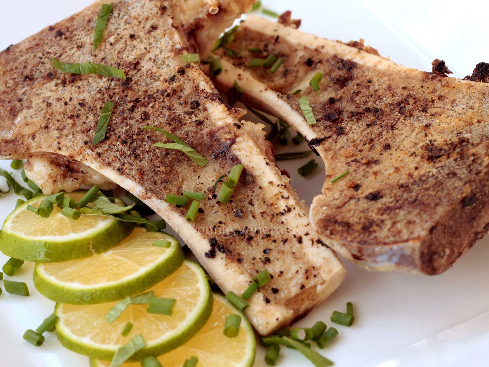 Grilled beef bone marrow
