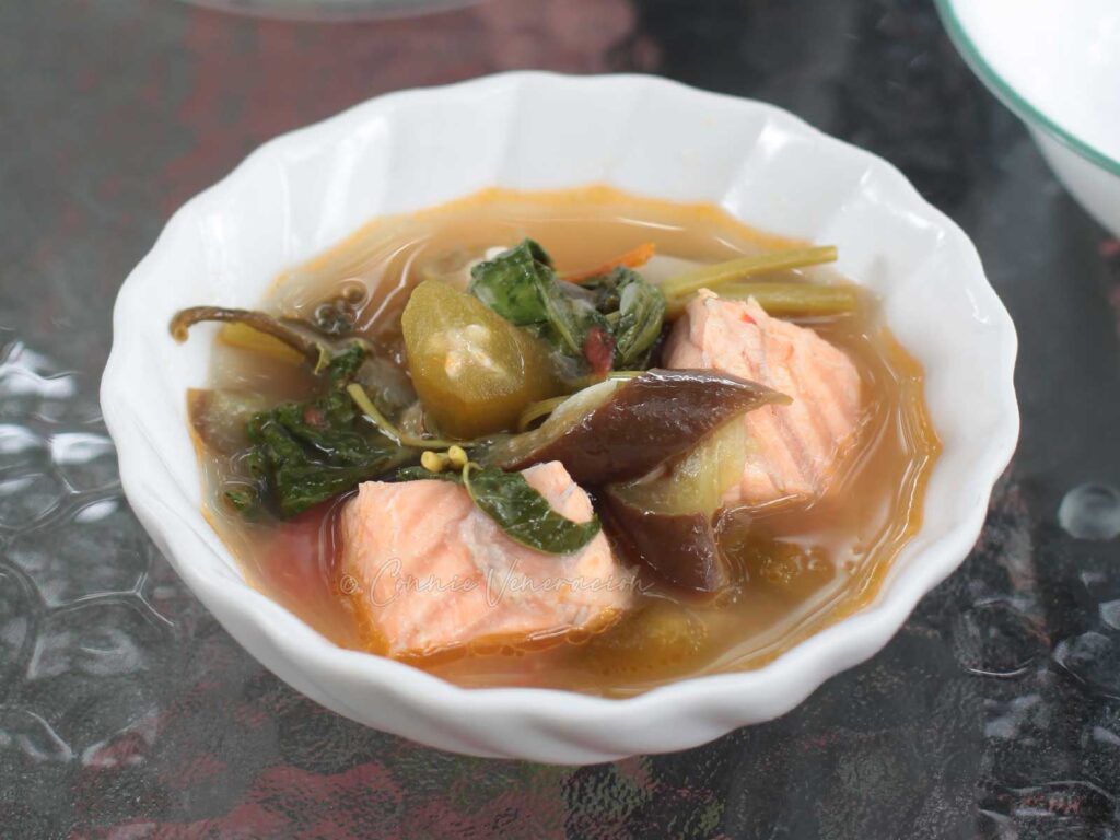Salmon belly sinigang

