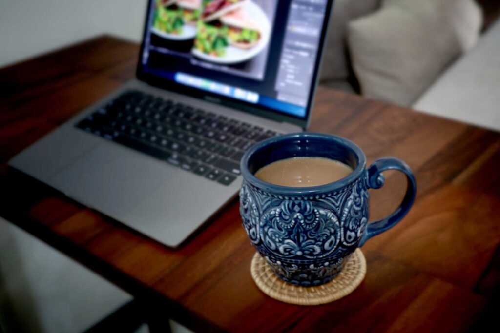 Macbook Pro and coffee