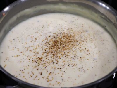Bechamel sauce sprinkled with nutmeg