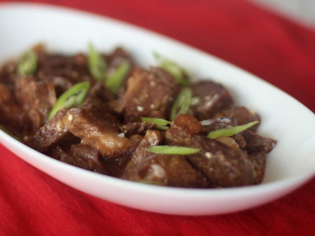 Pork adobo with chili and coconut cream

