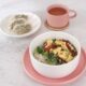 Chinese sausage and egg rice bowl