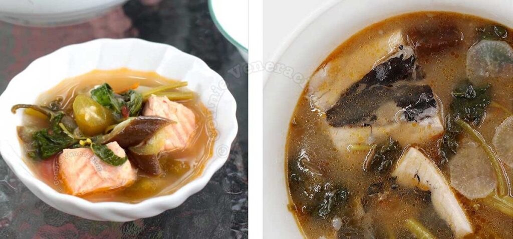 Salmon belly sinigang ang milkfish (bangus) belly sinigang
