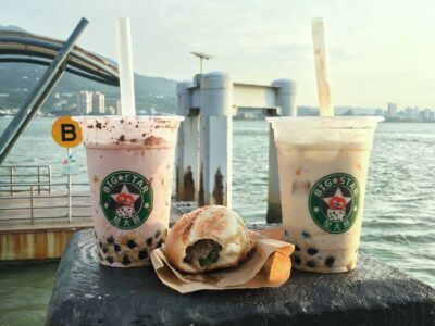 Bubble tea and pork bun