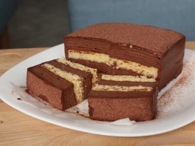 Sam Veneracion's chocolate crepe cake