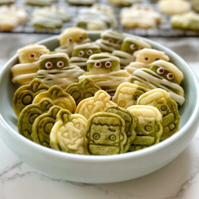 Halloween matcha cookies